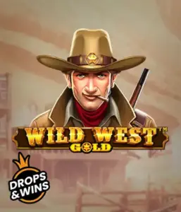  Encounter the rugged sheriff of "Wild West Gold," a captivating slot game by Pragmatic Play. The graphic depicts a confident sheriff with a sheriff’s badge, set against a dusty Old West town backdrop. The game's title is boldly featured in a classic font, highlighting the theme of adventure and law enforcement in the wild frontier. 